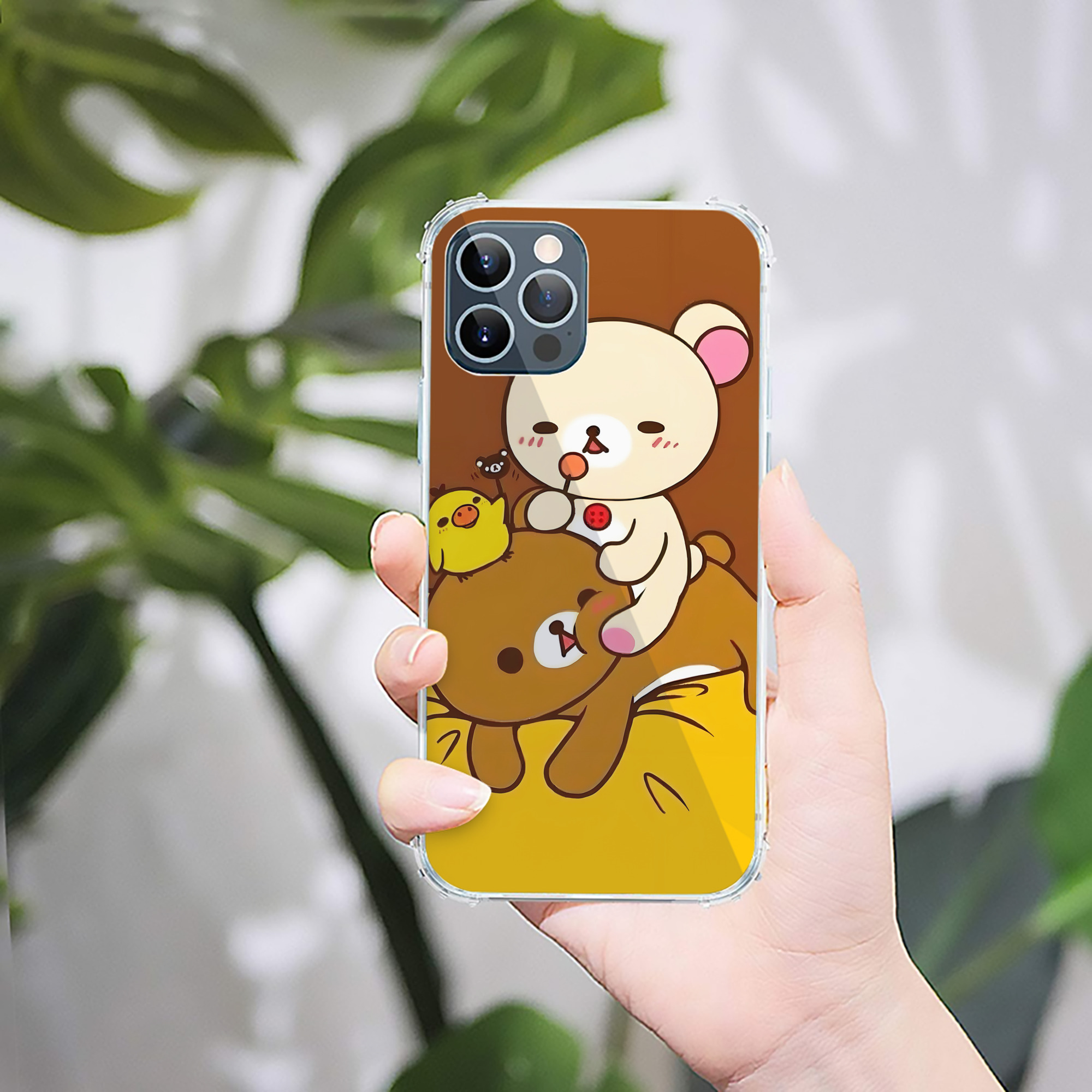 （画像用） リラックマ リラックマ キイロイトリ Rilakkuma Korilakkuma Kiiroitori 【iPhone 12シリーズ対応】透明スマホケース（クリアソフトケース）